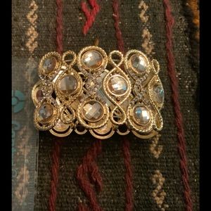 Gold stretch costume wide bracelet